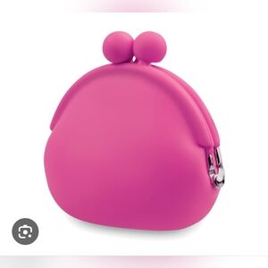 Silicone Coin Purse in Pink With Keychain - New